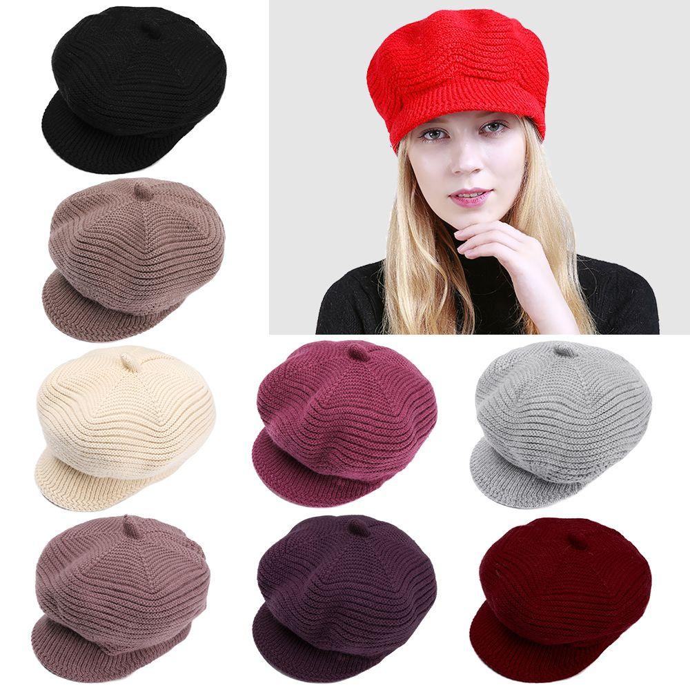 Mũ Beanie Dệt Kim Dày Dặn Ấm Áp Thời Trang Cho Nữ