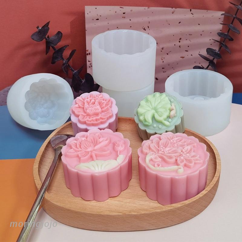 Khuôn silicone làm bánh trung thu / xà phòng / đất sét hình hoa sen