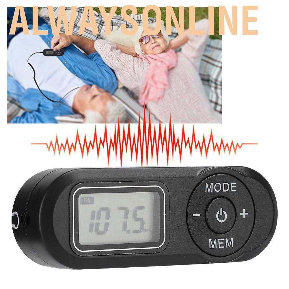 Radio FM mini màn hình LCD 1.1 inch có tai nghe tiện dụng