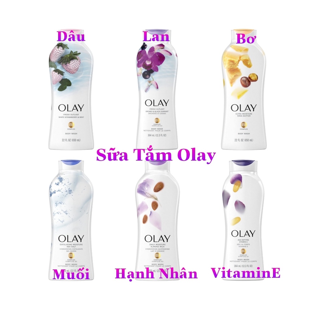 Sữa tắm tẩy tế bào chết Olay muối biển 650ml