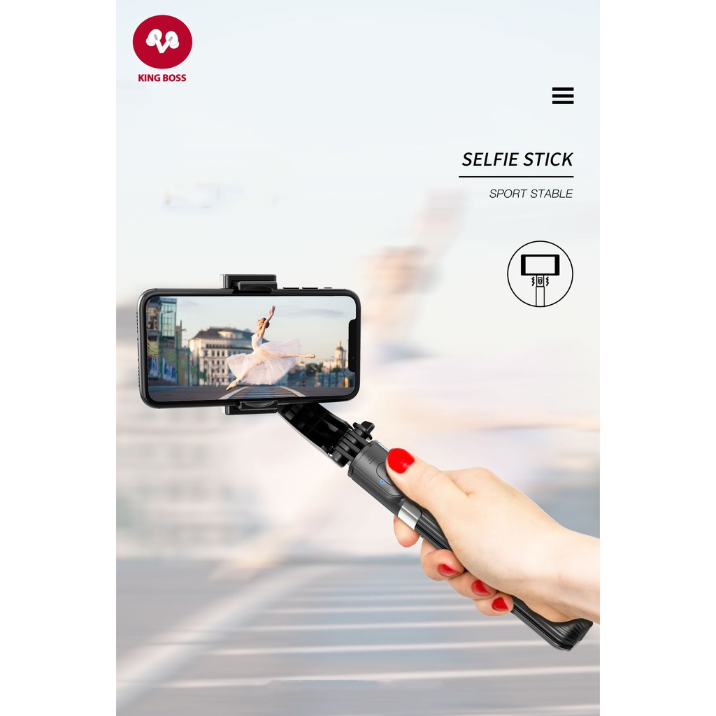 Gậy chống Rung Gimbal Stabilizer L08, Có 3 chân đỡ, Tặng kèm nút bấm BLT hàng cao cấp