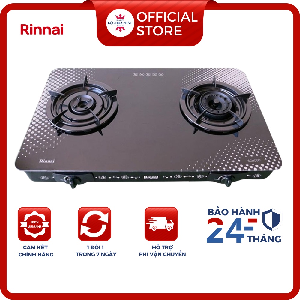 Bếp ga đôi Rinnai RV-715Slim SCH(VP) - Ngọn lửa xanh - Tiết kiệm ga - Hàng chính hãng STORE
