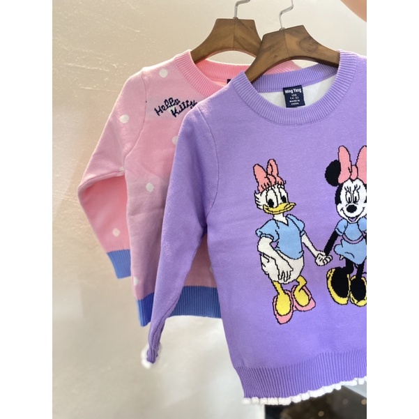 Áo Len Mickey Hàng Chuẩn Quảng Châu Cho Bé Gái Size 100-140(12-29kg)