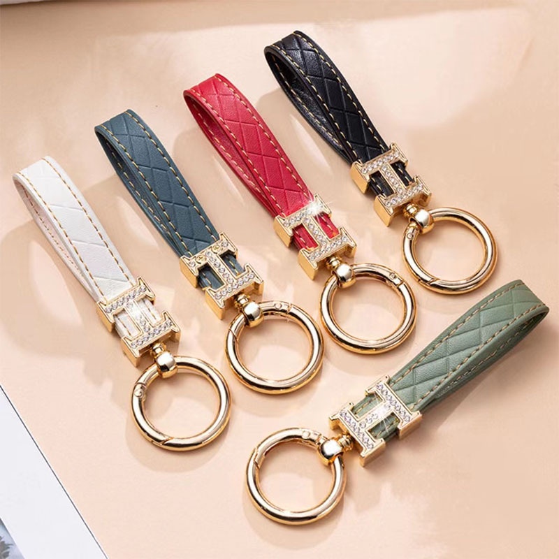 [Giá Nhà Máy] Móc Khóa Xe Hơi Cặp Đôi Bằng Hợp Kim Kẽm Khắc Chữ H Đính Kim Cương Bán Sỉ Làm Quà Tặng