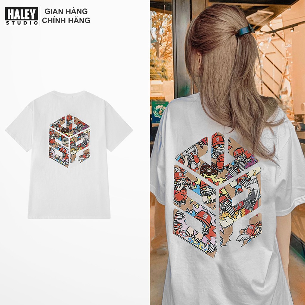 Áo Thun SWE Cartoon Unisex CTN426 Tay Lỡ Form Rộng Nam Nữ phong cách Hàn Quốc chất cotton Haley full tag tặng túi thơm
