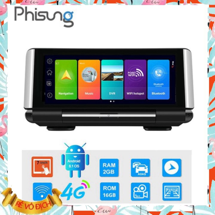 Camera hành trình đặt taplo ô tô 4G, wifi, 7 inch tích hợp cam lùi K7 - vo2_store | BigBuy360 - bigbuy360.vn