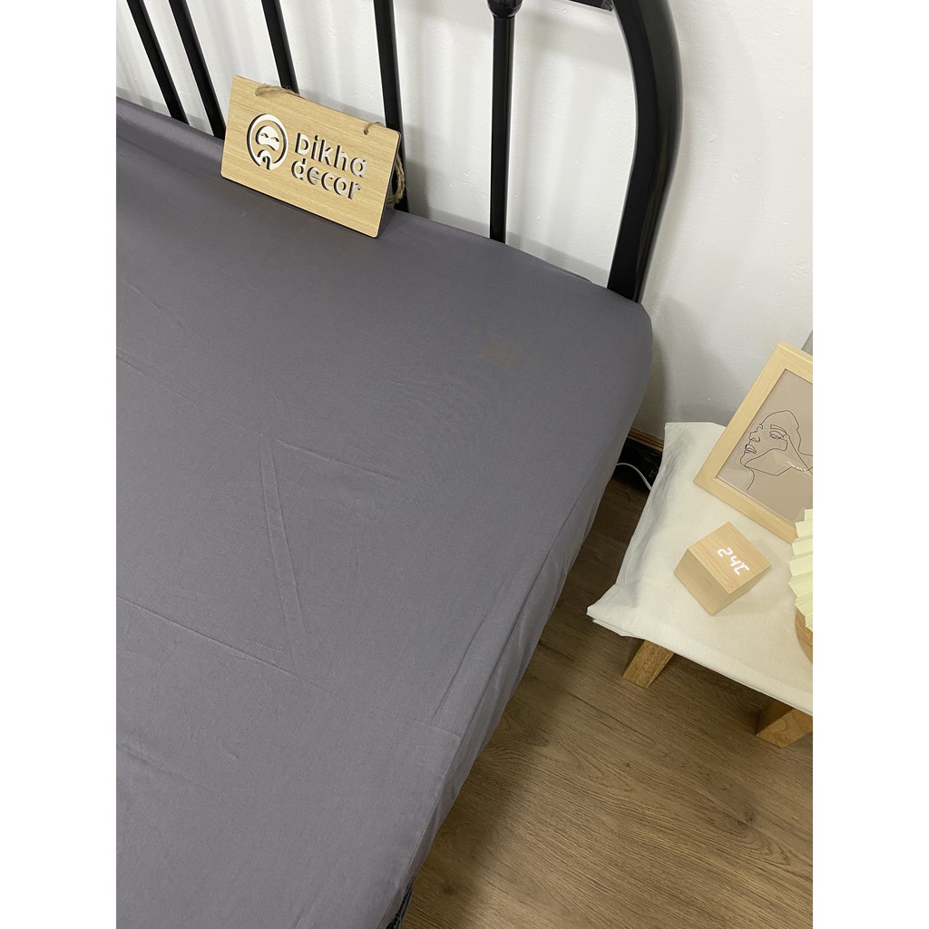 [Nhiều màu & kích thước] Ga Giường Bo Chun Dikha Decor Cotton Satin Hàn Quốc Màu Trơn 1m2x2m - 2mx2m