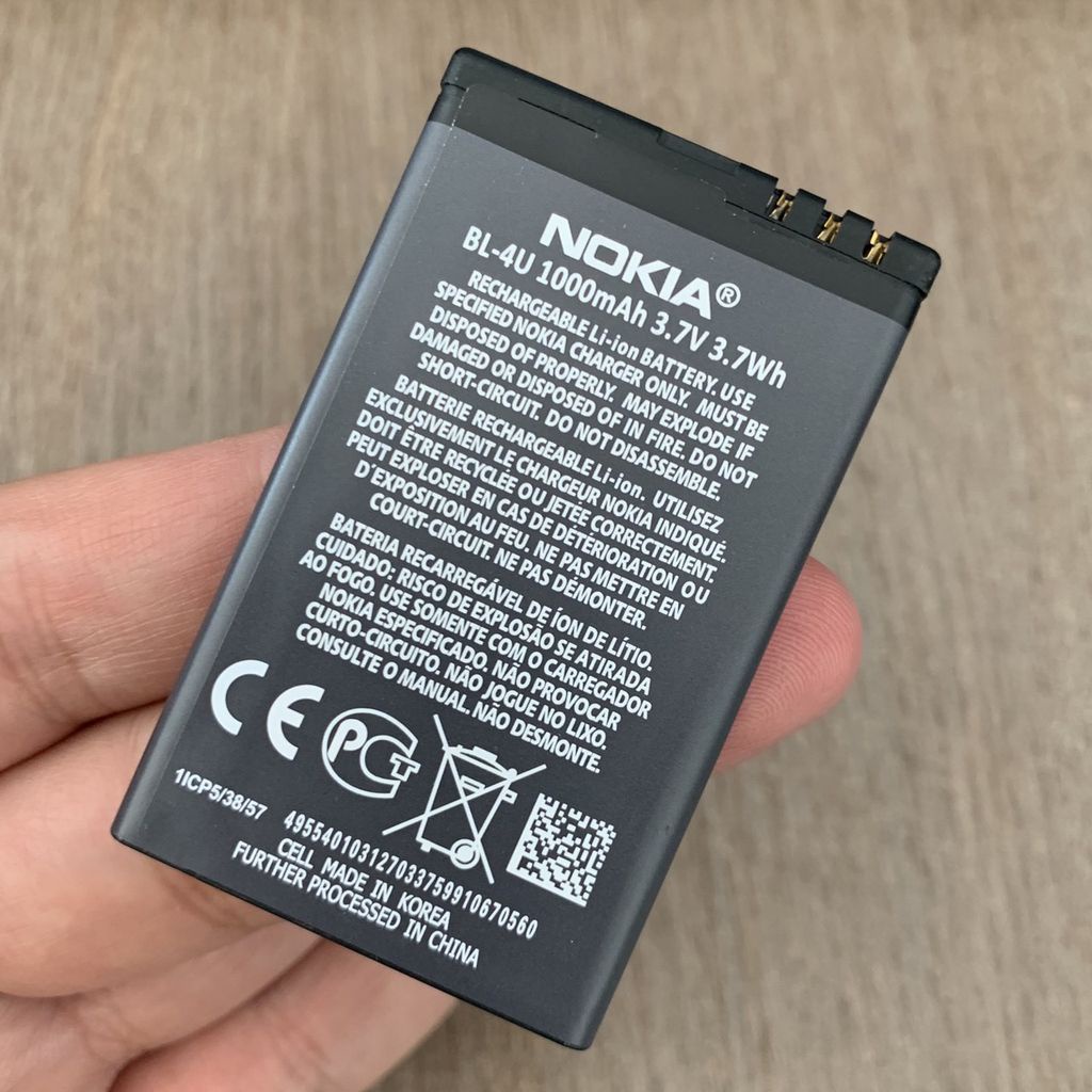 Pin nokia BL-4U dung lượng 1000mAh tướng thích nokia 8800 Arte -206-e66,/6600i/6600s/....-bảo hành 3 tháng