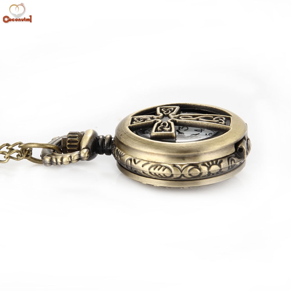 Đồng hồ quả quýt chạm khắc hình thánh giá phong cách cổ điển