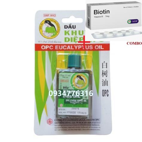 Combo Biotin 5mg+ ✅ Dầu khuynh diệp OPC 25ml Hiệu Mẹ Bồng Con
