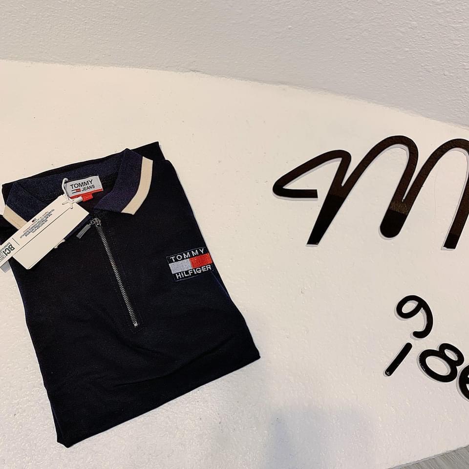 VÁY POLO TOMY XANH THAN VIỀN TAY