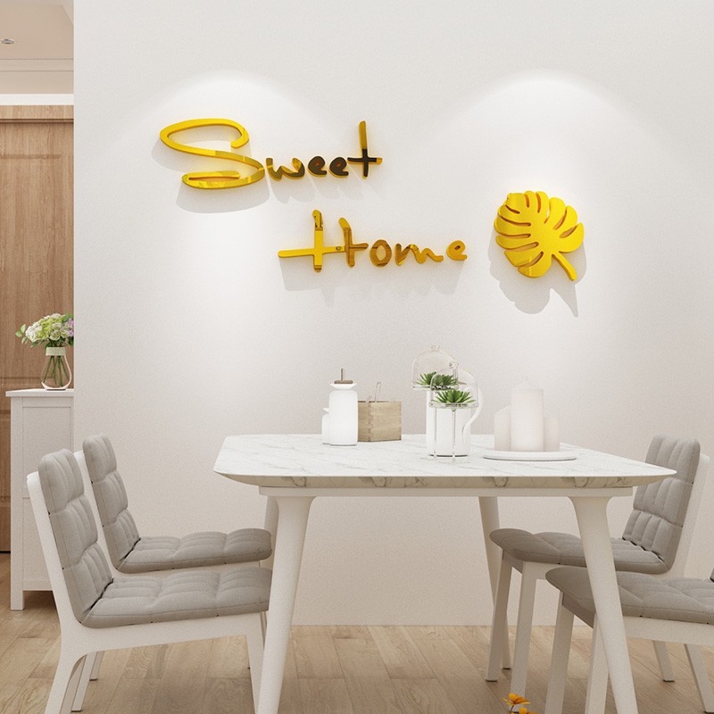 Tranh Sweet Home Tranh Chữ Mica 3D Trang Trí Dán Tường cho mọi không gian - phòng ngủ,khách,làm việc