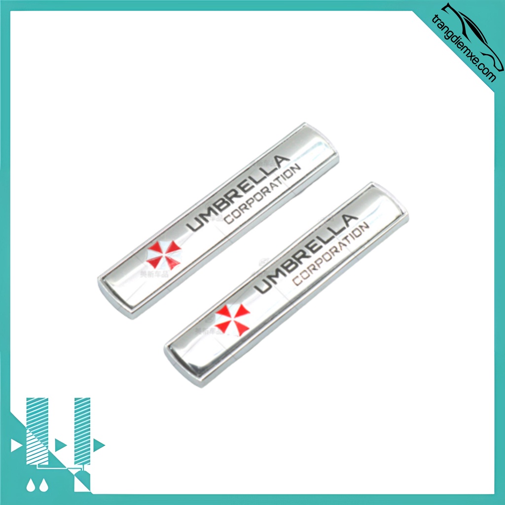 Logo Dán Xe Ô Tô Logo Umbrella Corporation Hive Parking Lv3 Nền Trắng Bạc