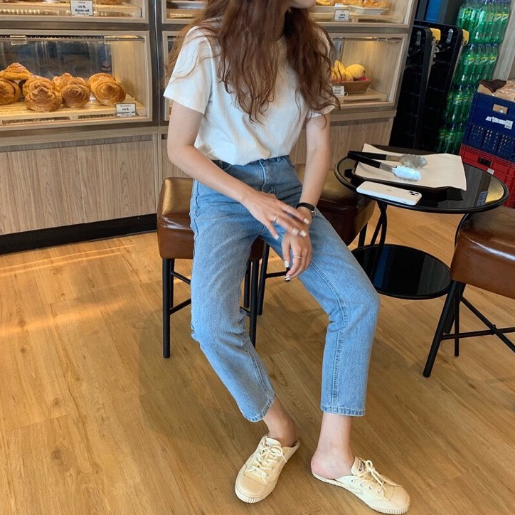 [Size 26~36] Quần Baggy BoyFriend - Lưng Eo Cao Trên Rốn Không Giãn - Form Dài ĐỦ MÀU - TRƠN