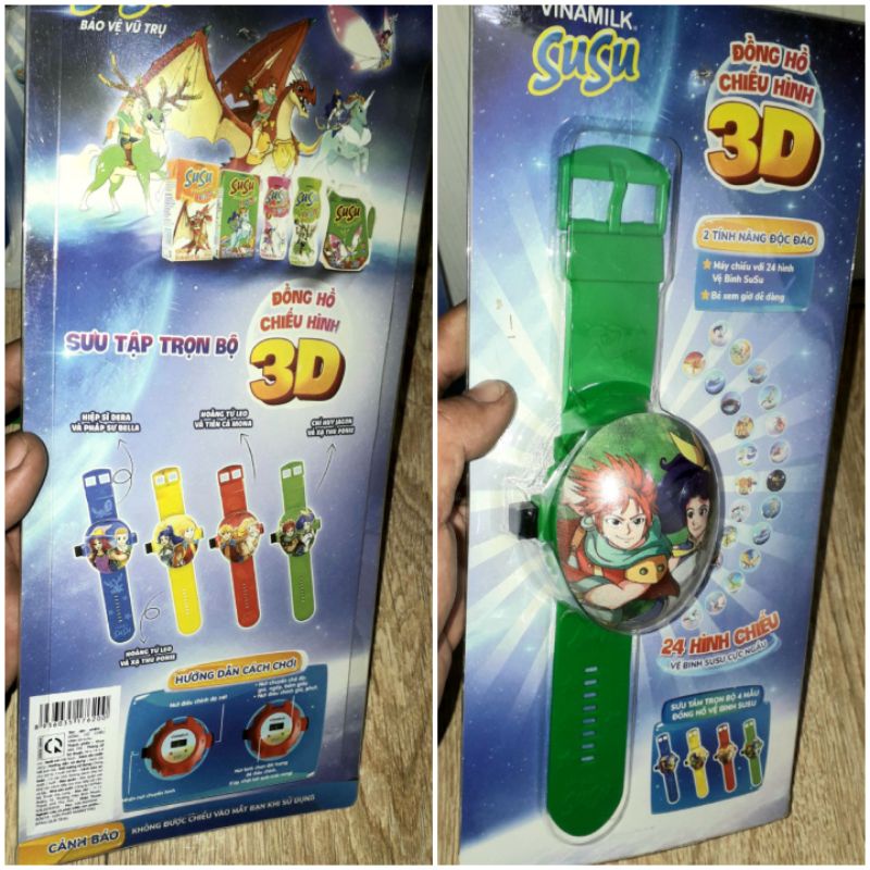 Một chiếc đồng hồ đồ chơi chiếu xem hình vệ binh 2 trong 1 cực ngầu