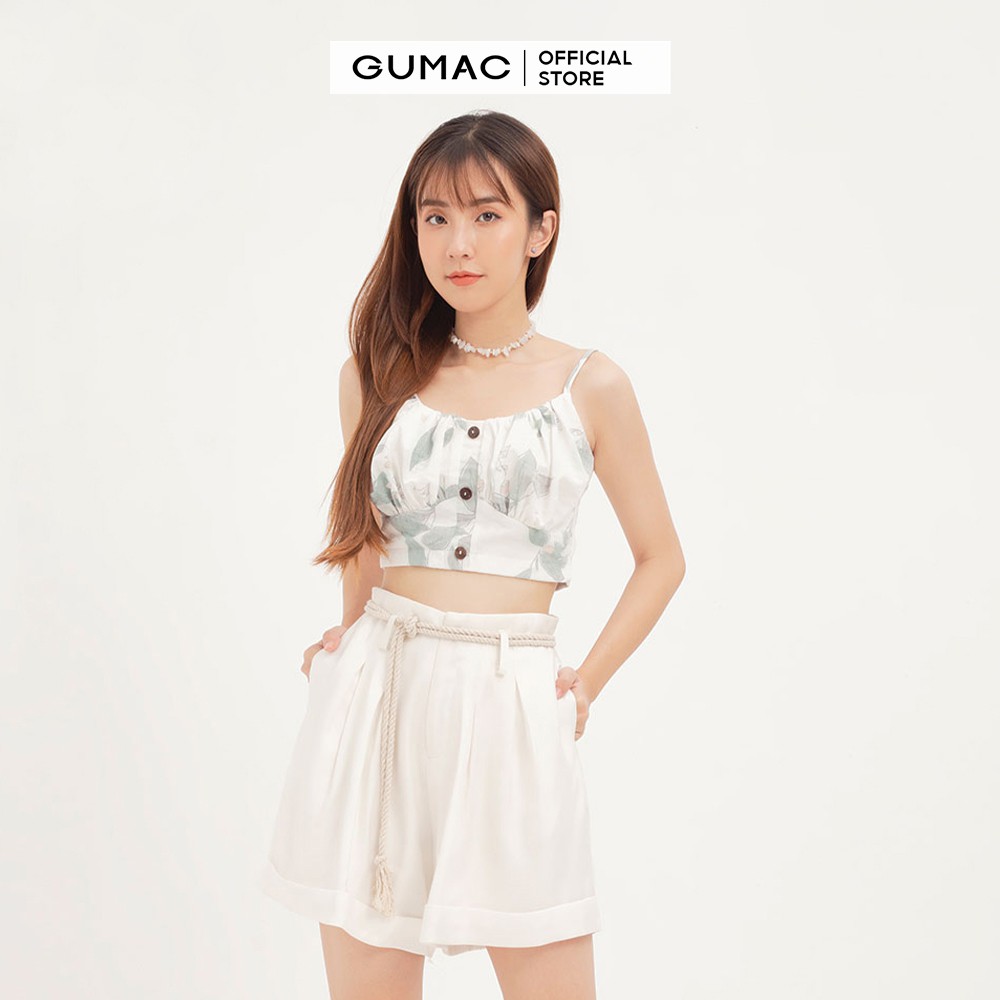 [Mã WABRGU giảm 50k đơn từ 0đ] Áo croptop nữ in lá GUMAC màu xanh, đủ size phong cách năng động, trẻ trung AA12152 | BigBuy360 - bigbuy360.vn