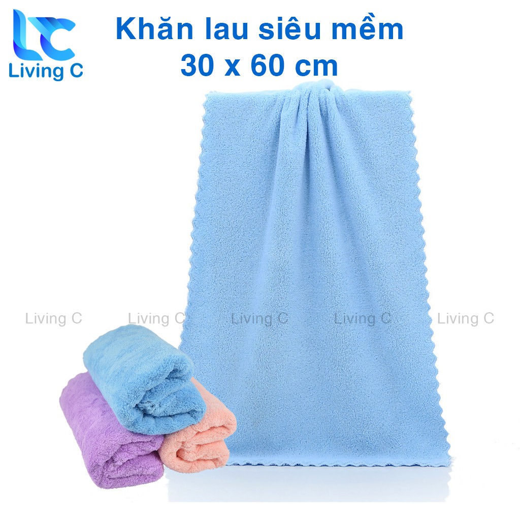 Khăn lau đa năng siêu mềm 60 x 30 cm Living C , khăn tắm đa năng mềm mại siêu thấm nước _KH60