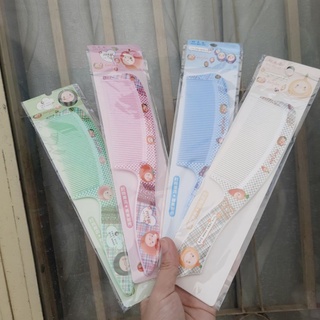 Lược chải tóc cán xéo họa tiết dễ thương