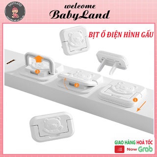 Nút bịt ổ điện chống giật hình gấu giải pháp an toàn cho bé babyland