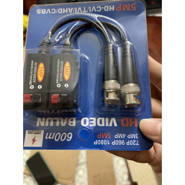 Video balun 5mb bấm chuẫn HD. chuyên camera -JACK BALUN BẤM 5MP