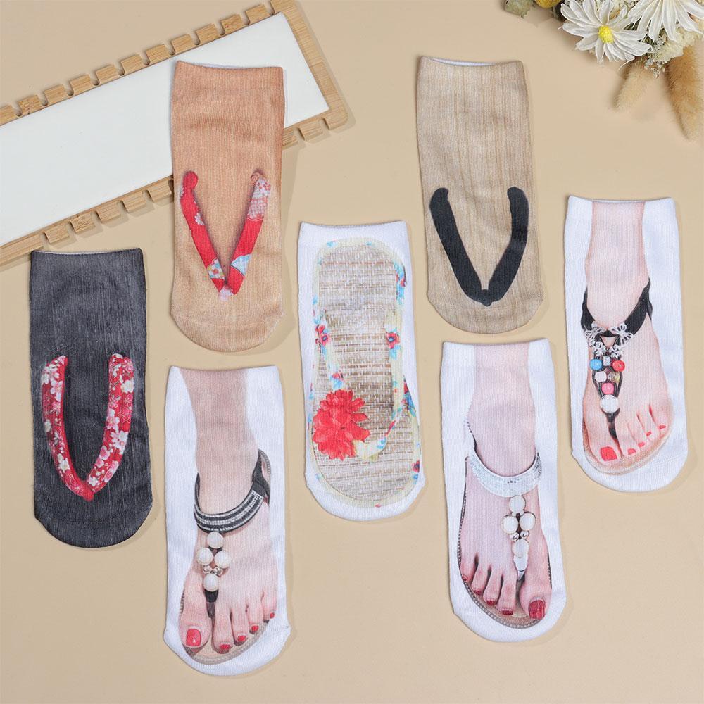 Vớ Cổ Thấp Mềm Mại Thoải Mái In Họa Tiết 3D Cho Tuổi Teen / Trượt Ván