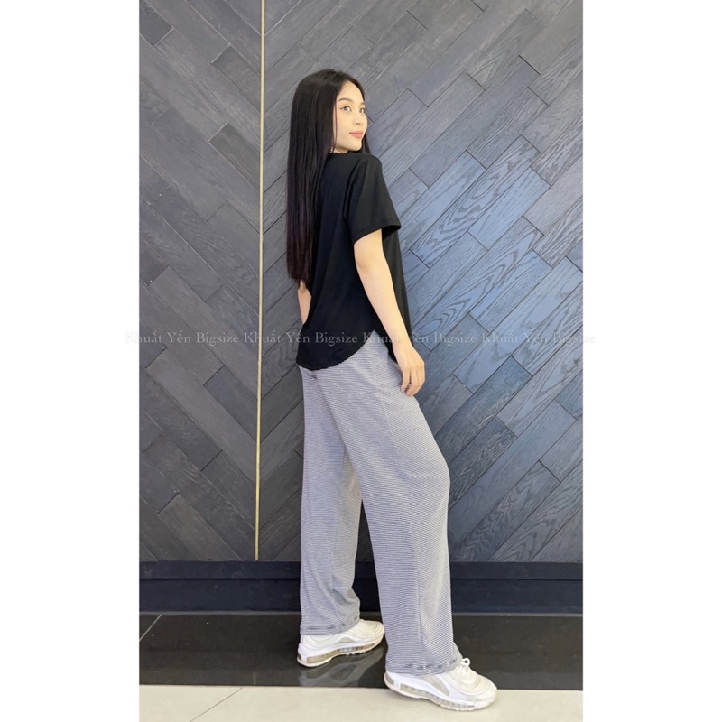 Set bộ nữ BIGSIZE áo cộc quần dài form rộng Khuất Yến dáng thể thao basic chất mát mùa hè cá tính quần ống rộng