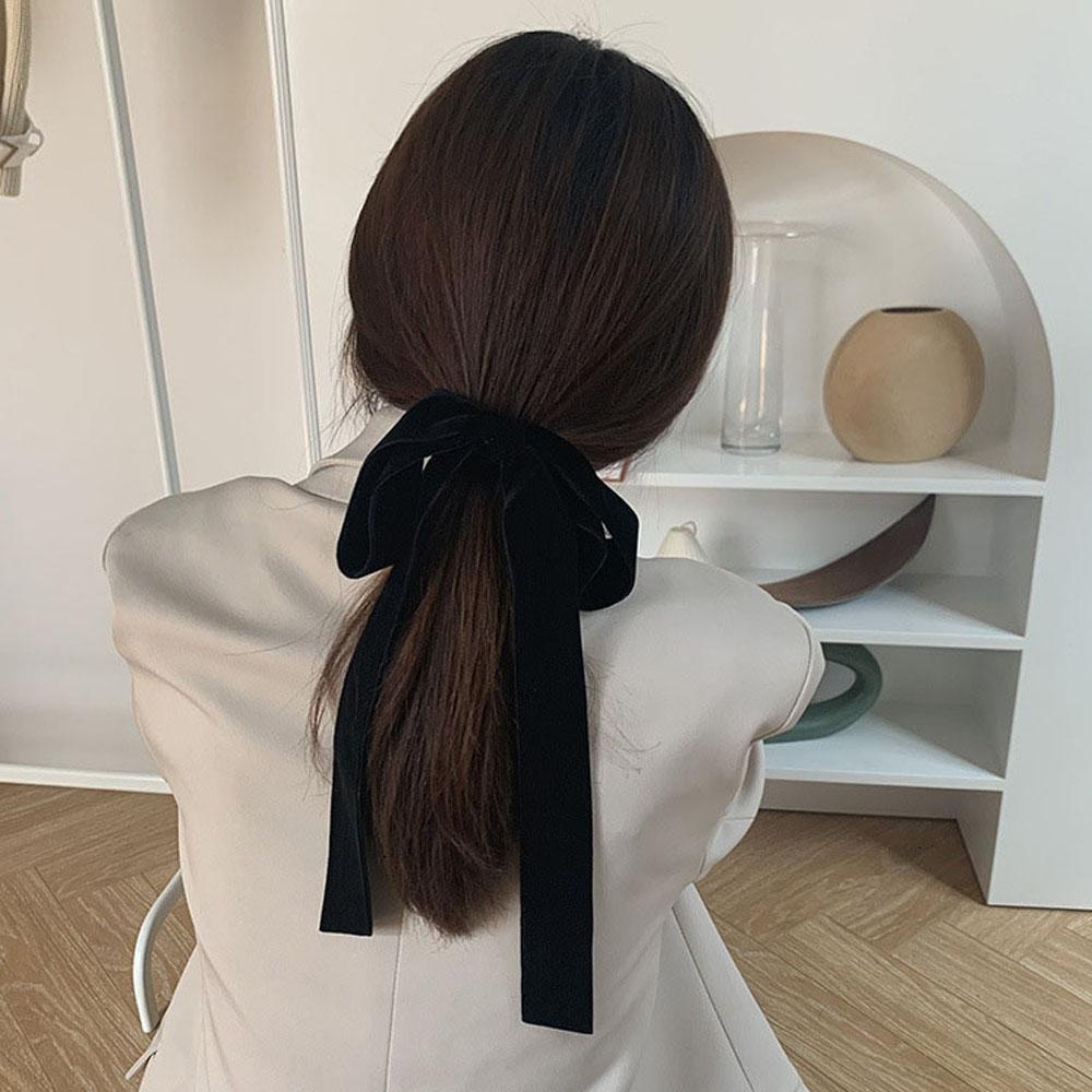 Dây Cột Tóc Đuôi Ngựa Dài Thắt Nơ Ruy Băng Giá Đỡ