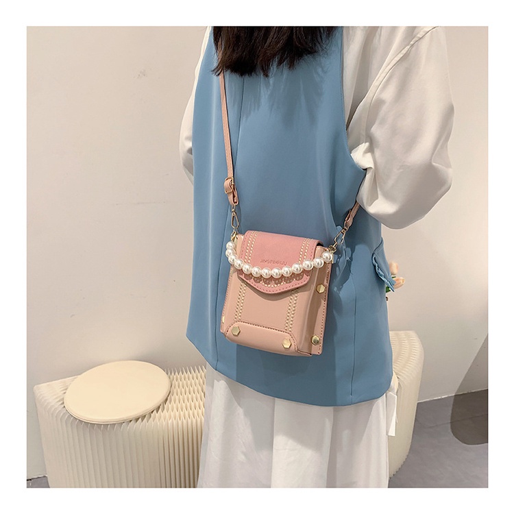 Túi đeo chéo JASMIN NOIR bằng da PU phối ngọc trai thời trang sang trọng cho nữ