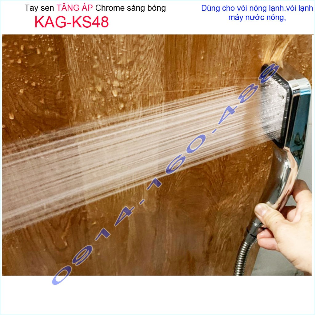 Vòi sen tăng áp KAG-KS48, bát sen Chrome bóng tăng áp tia nước mạnh sử dụng tốt thiết kế đẹp