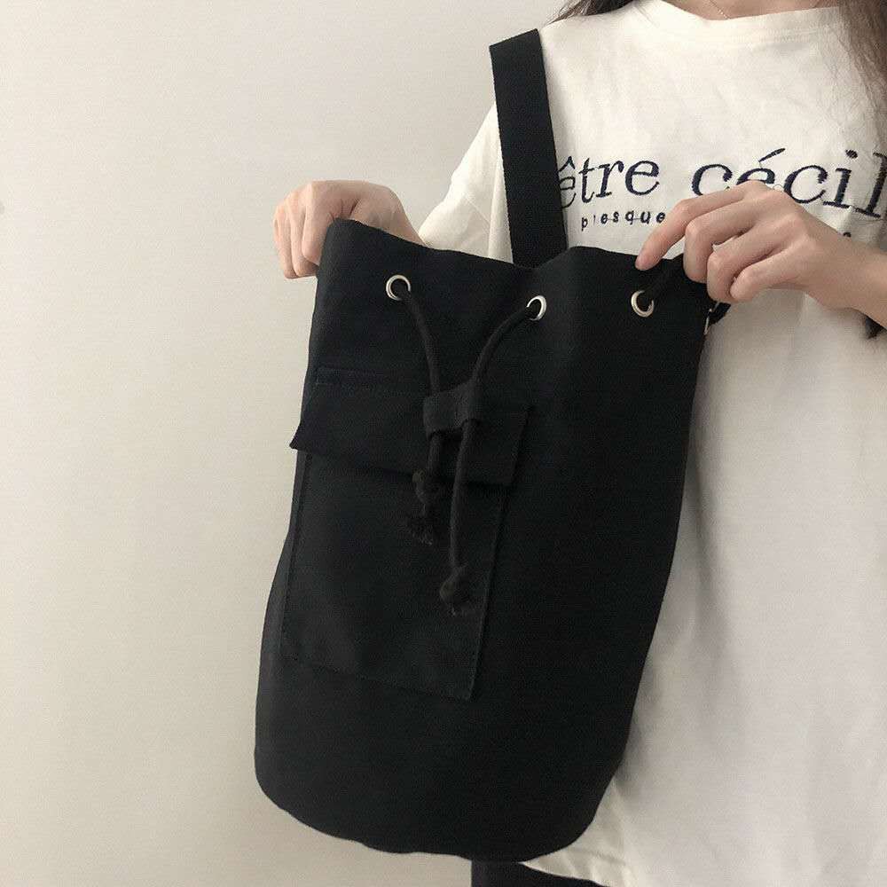 TÚI TOTE ĐEO CHÉO BALO DÂY RÚT UNISEX NAM NỮ VẢI CANVAS ĐI HỌC ĐI CHƠI CHECKING HÀN QUỐC