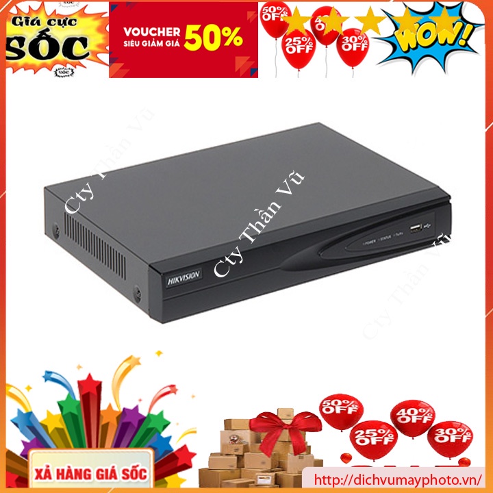 Đầu ghi hình IP Hik vỏ sắt – có POE, mã DS-7604NI-K14P (và mã DS-7608NI-K18P) (hỗ trợ tối đa camera 8mp )