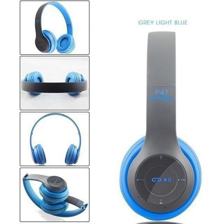 Tai Nghe Không Dây Kết Nối Bluetooth P47 Có Khe Cắm Thẻ Nhớ | BigBuy360 - bigbuy360.vn