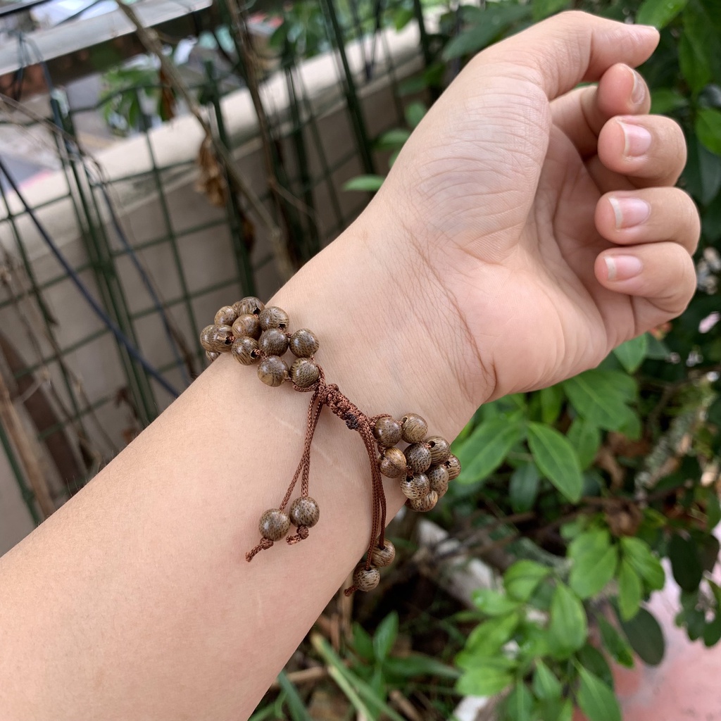 Vòng gỗ trầm hương mix Hoa sen - An Yên - Thịnh Vượng - Trầm Tốc Việt - Đủ size -BH697- VIP 501