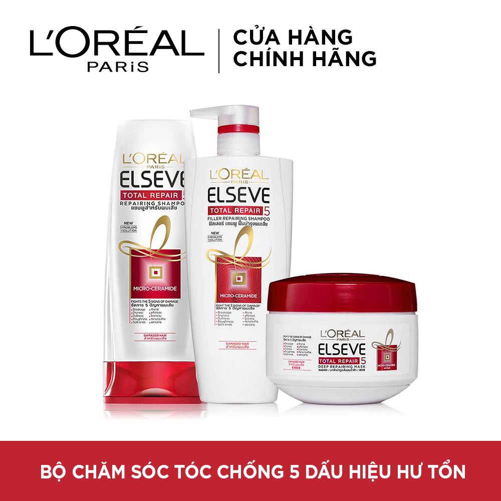 (Chính hãng công ty) Dầu Gội, dầu xả Phục Hồi Tóc Hư Tổn LOreal Total Repair 5