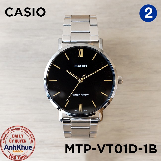 Đồng hồ nam dây kim loại Casio chính hãng Anh Khuê MTP-VT01 Series (40mm)