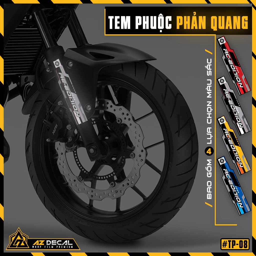 Decal Phuộc RC Edition Dán Phuộc Trước Xe Máy, Xe Mô Tô Yamaha | TP08 | Tem Phuộc Phản Quang Chống Nước, Bền Màu