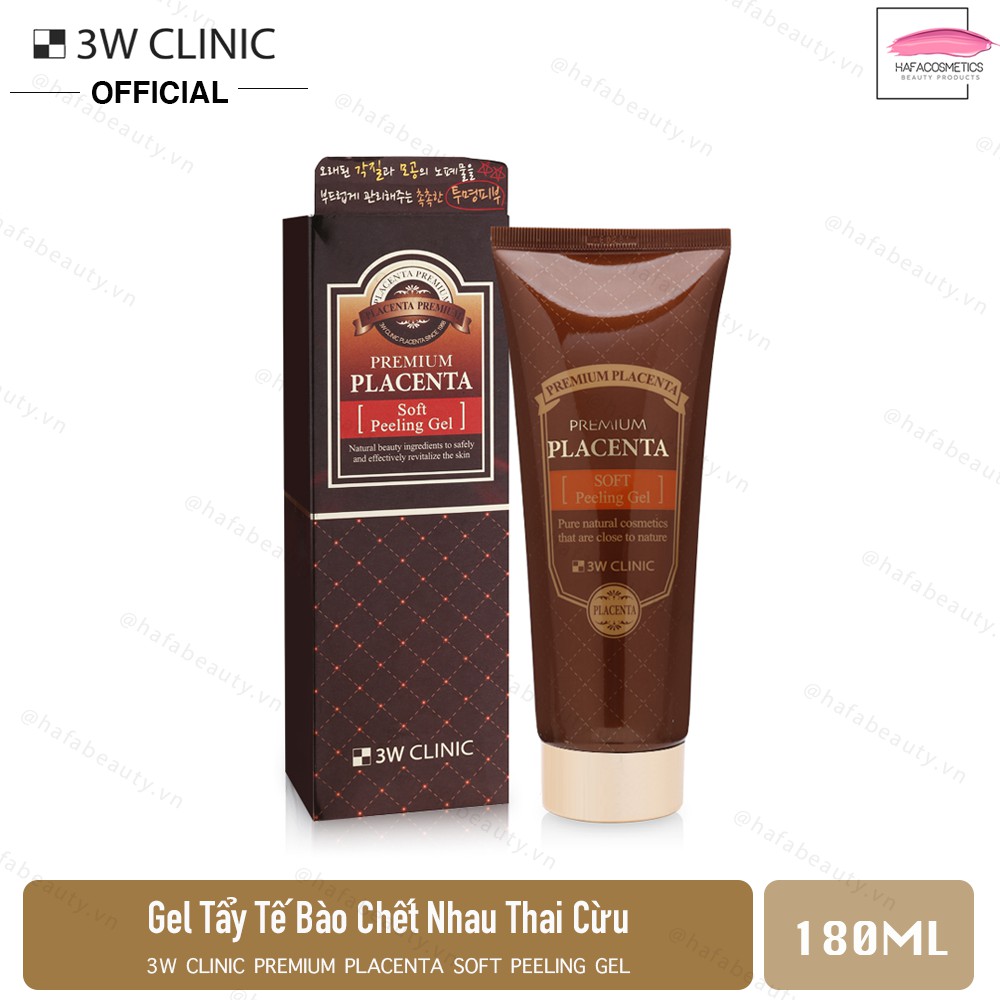 Gel tẩy tế bào chết nhau thai cừu 3W Clinic Premium Placenta Soft Peeling Gel 180ml - HAFA STORE