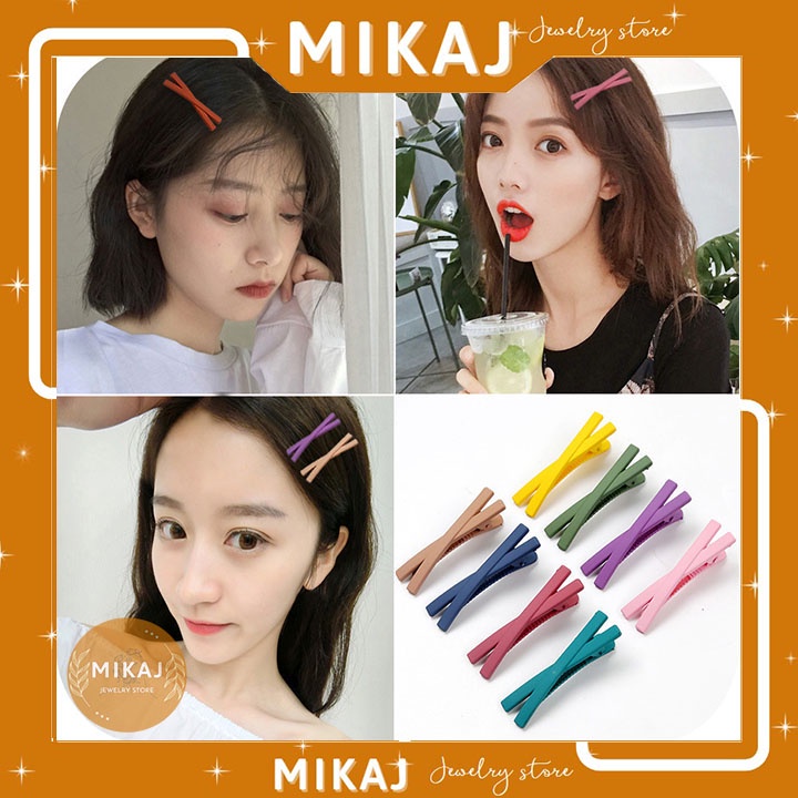 Kẹp tóc mái hàn quốc hot trend cute cho bé nữ mini nhỏ 1k chữ X nhiều màu giá rẻ MIKAJ STORE