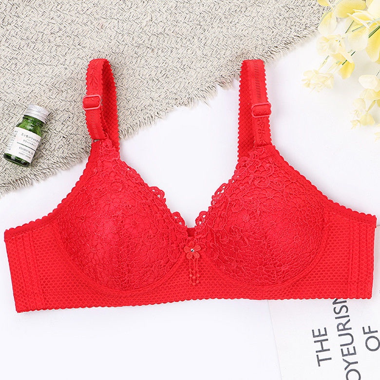 Push up Women's Underwear Wireless Bra Small Lace Chest Thin Breast Holding Anti-Sagging Adjusting Bra