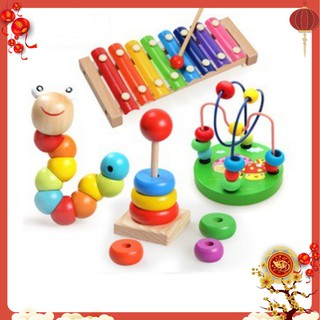Combo 3 món đồ chơi gỗ phát triển trí tuệ cho bé