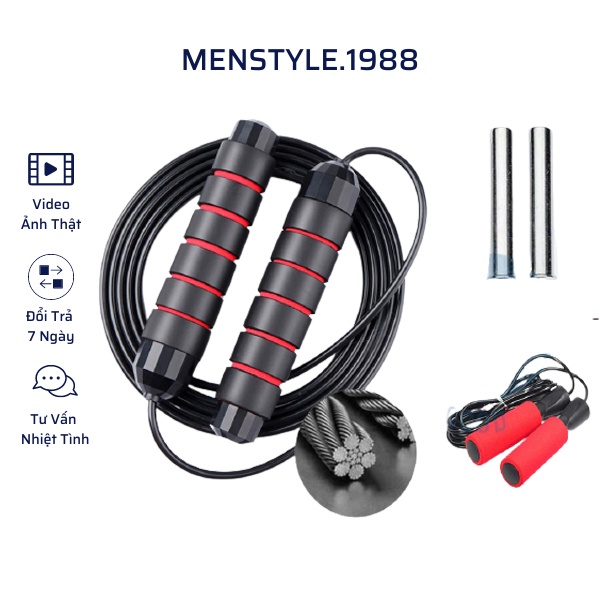 Dây nhảy giảm cân, tập gym đốt mỡ bụng có lõi thép có tạ dây nhảy đàn tại nhà