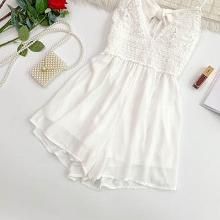 Jumpsuit 2 dây phối ren