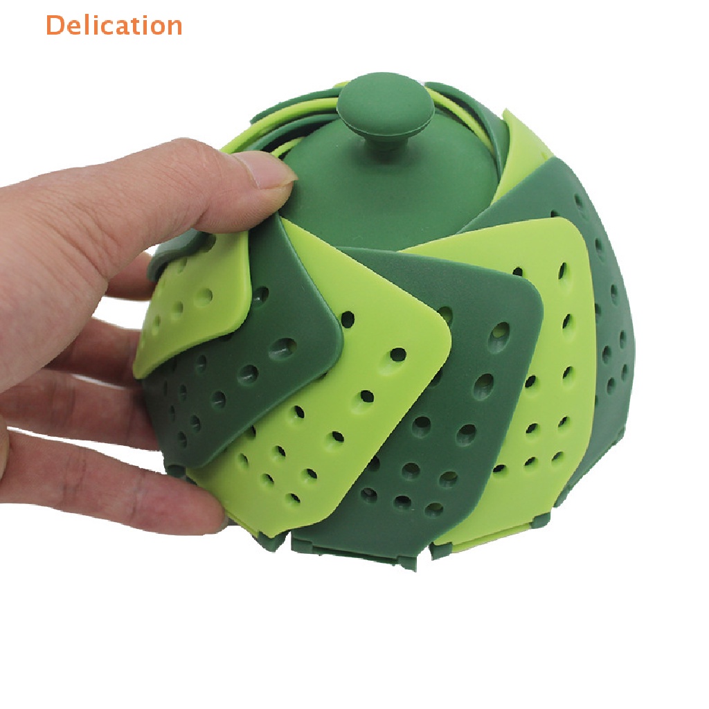 Rổ Hấp Thức Ăn Bằng Silicone Có Thể Gấp Gọn Tiện Lợi