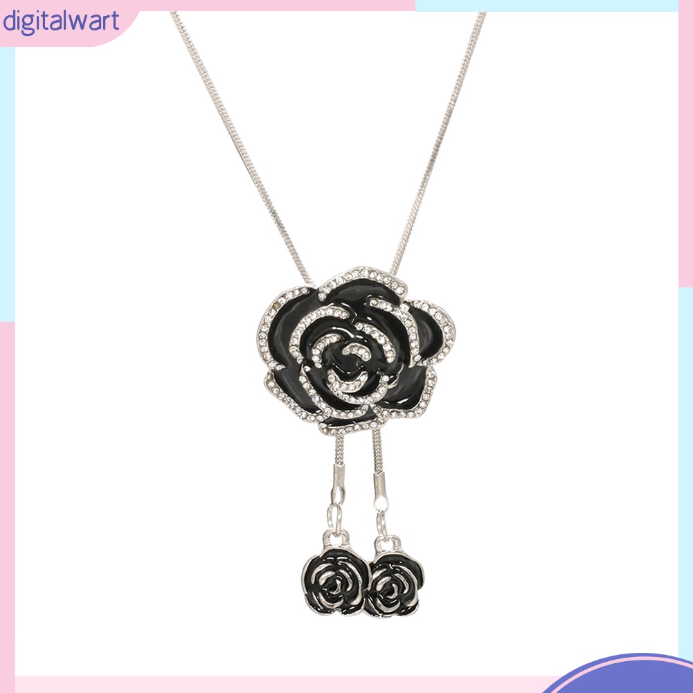 Vòng Cổ Mặt Hình Hoa Hồng Đính Đá Phong Cách Cổ Điển Cho Nữ