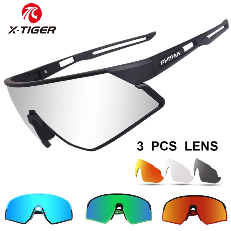 Kính mát X-TIGER 3 trong 1 thiết kế siêu nhẹ dùng đạp xe thể thao ngoài trời cho nam và nữ