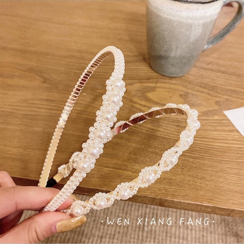 Băng Đô Cài Tóc Đính Ngọc Trai Phong Cách Pháp Thời Trang Mới 2021 Cho Nữ