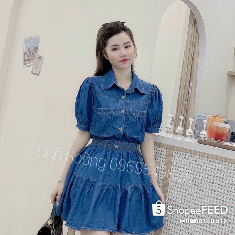 ẢNH THẬT TRẢI SÀN - SET JEAN XOÈ + CHÂN VÁY