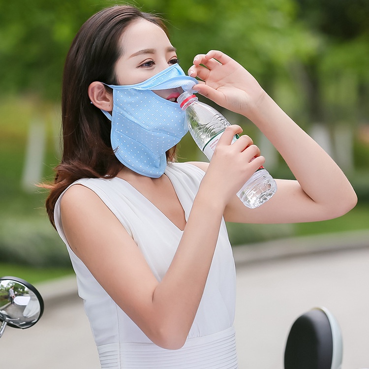 Khẩu Trang Chống Nắng Thoáng Khí Chống Bụi Thấm Hút Mồ Hôi Thời Trang Mùa Hè Có Thể Giặt Sạch