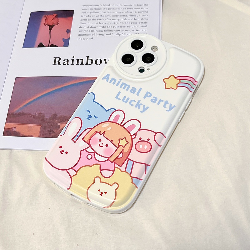 Ốp lưng Phone Ốp lưng iphone Ốp Điện Thoại Silicon Trong Suốt Chống Sốc In Hình Hoạt Hình Cho iPhone 11 Pro Max 13 Pro Max 12 Pro Max 7Plus xr XS Max Dinuo case-QD