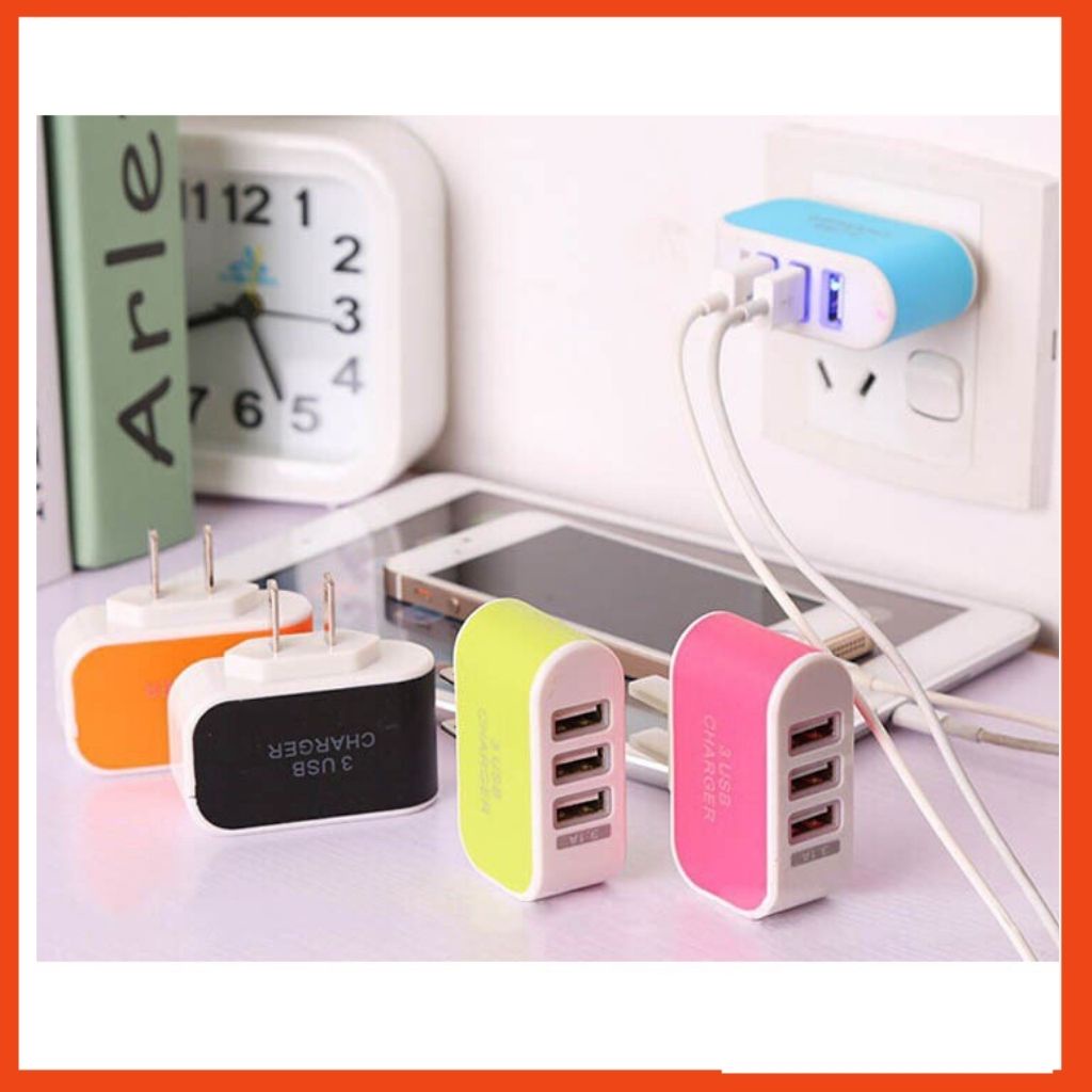 Cốc, củ sạc 3 cổng USB, sạc điện thoại đa năng tiện lợi - NgocThi Store